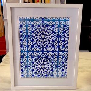 Decorative Picture with double white matte and white frame